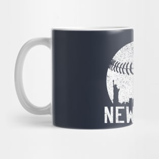 Vintage New York NY City Skyline Baseball Mug